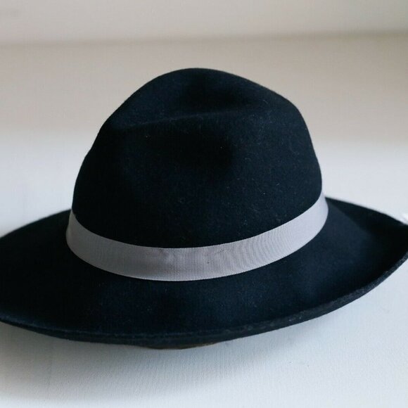 August Hat Company Black Wool Hat w Grey Pom Poms main image 5